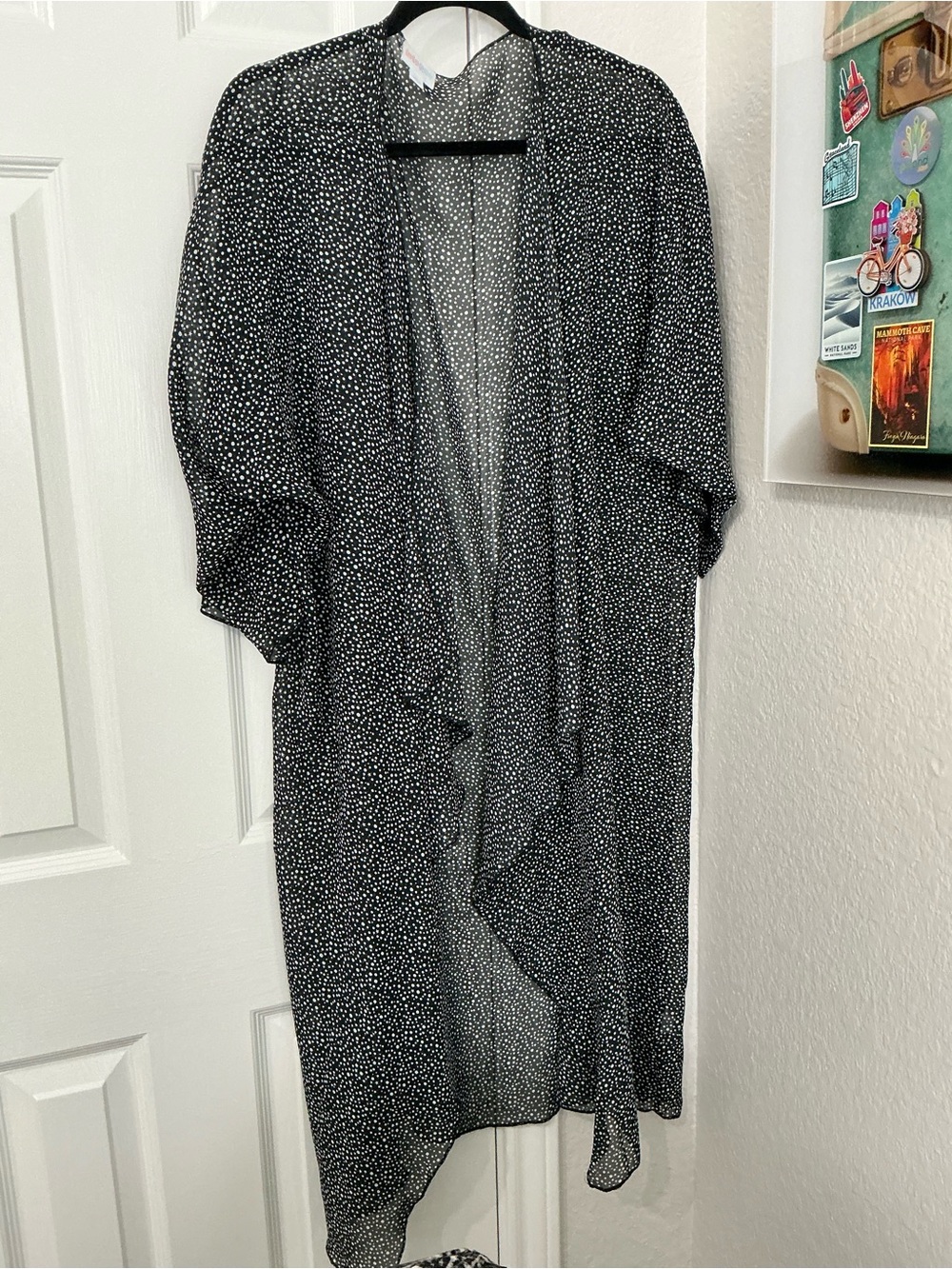 LuLaRoe Black cover overlay with White Micro Dots Shirley